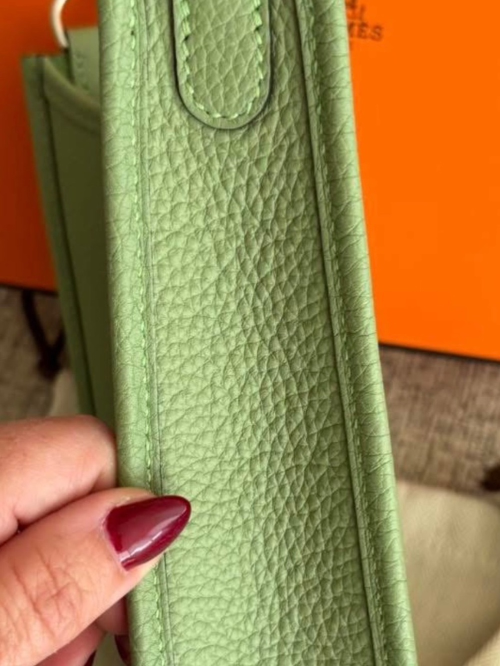CRAZY LOW PRICE! Hermes Evelyne TPM Vert Criquet Palladium HW - Picture 9 of 10